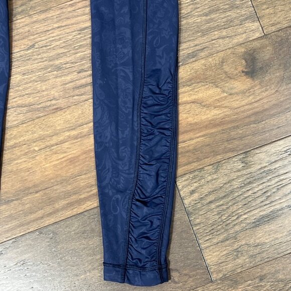 LULULEMON Speed Tight Luxtreme Ruched Legging Navy Paisley Inkwell Sz 6 - Picture 2 of 5